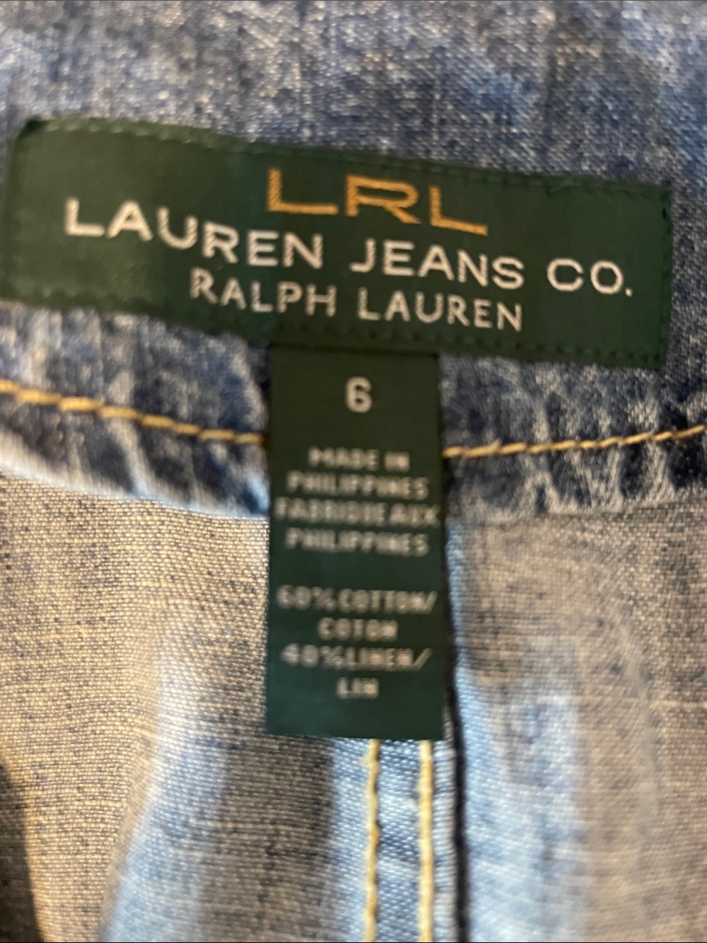 Ralph Lauren Light Blue Denim Ruffle Hem Blazer - Picture 5 of 5